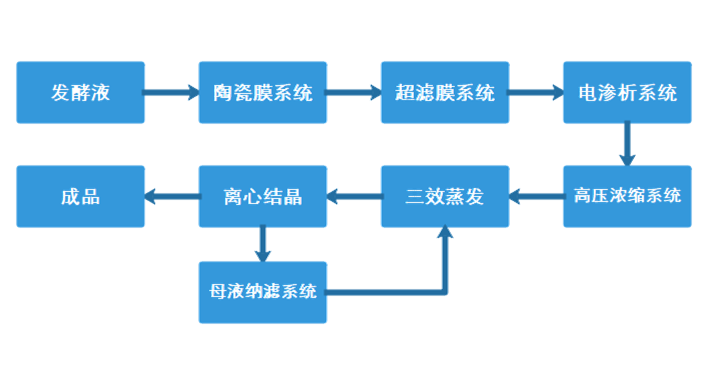 發(fā)酵液提取濃縮工藝的膜集成應用
